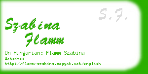 szabina flamm business card